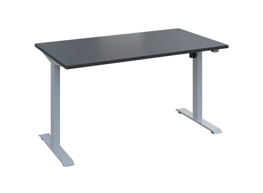 Flexi 28-14 výškově nastavitelný stůl, kovová podnož stříbrná, deska 25 mm, široký 1400 mm, antracit